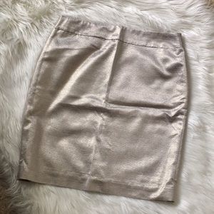 NWT LOFT Silver and Gold Metallic Skirt - Sz 4